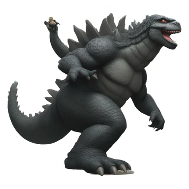 Godzilla giving King Kong a piggy back ride sticker