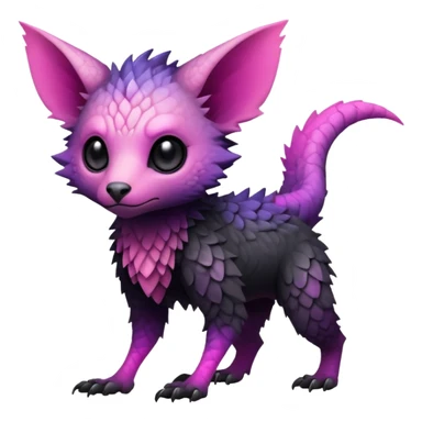 Cool Edgy Black-pink-purple-gradient badass Trico-animal-creature full bodyd  sticker
