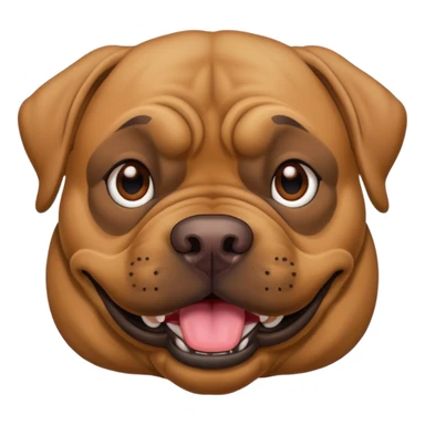 Large light brown bull mastiff with a sweet smile  sticker