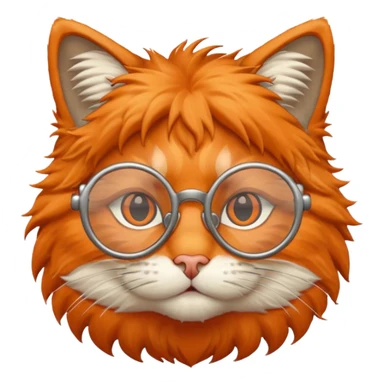 cat head with a scientist glasses sticker