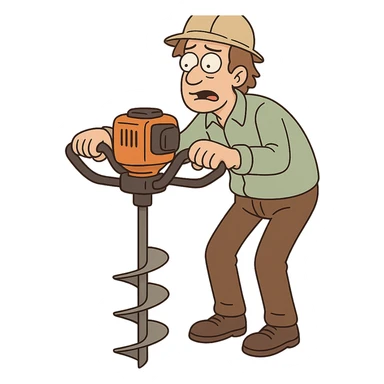 hollow stem auger drilling machine, transparent background sticker