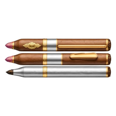 A luxury cigar emoji made of silver chrome, smooth metallic texture, minimal shape, glossy reflections, rich swag aesthetic, iOS emoji style, centered, clean white background sticker