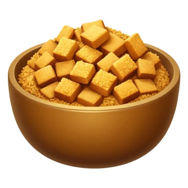 breadcrumbs object icon, bowl of breadcrumbs, 3D cartoon, mobile game icon style, clean background, no text, no watermark
 sticker