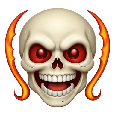 A skull laughing like a demon sticker