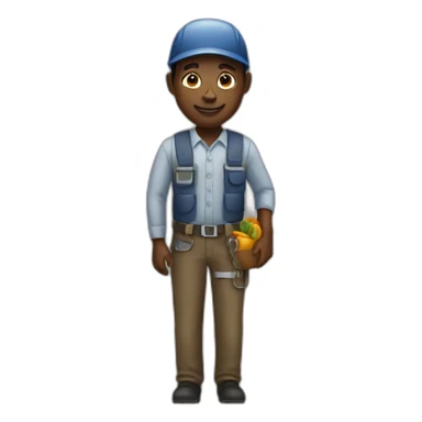 black person working at the field sticker