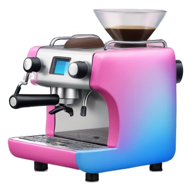 Pink and blue gradient hue espresso machine sticker