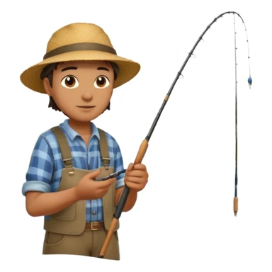 GRANJERO PESCANDO JUNTO A UN LAGO sticker