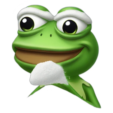 Pepe the frog sniffing powdered sugar sticker