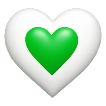  a white heart at the center with a solid green background. The heart should be the main focus, standing out clearly against the vibrant green background. sticker