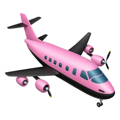 genera un aereo da volo rosa e nero sticker