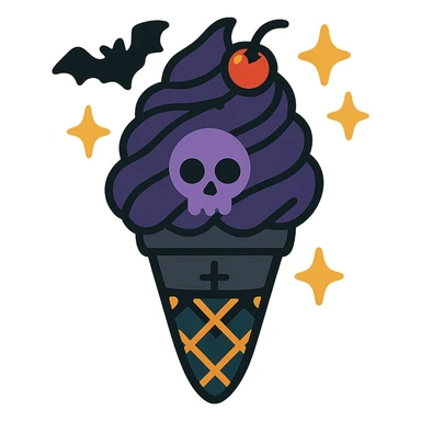 gothic ice cream sticker