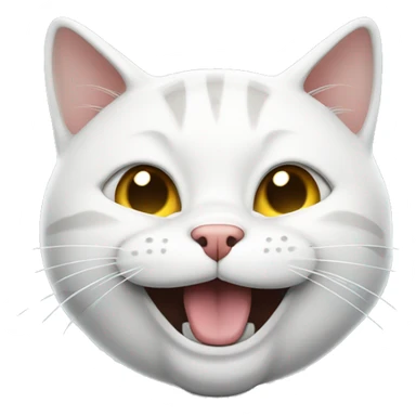Laughing white British cat sticker