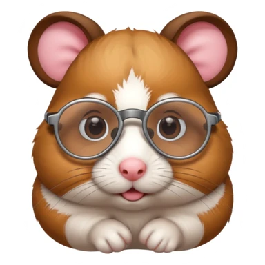 hamster with glasses sticker