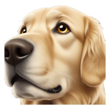 golden retriever who doesn't understand what's going on sticker