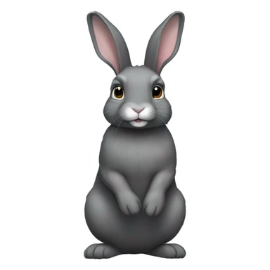 rabbit-lopear-dark grey-fullbody-lop sticker