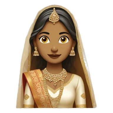 Wedding bride in indian lehenga face color cream, full  sticker
