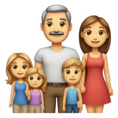 Famille 4 personne 1 fils aîné 1 fille cadette 1 père 1 mère sticker