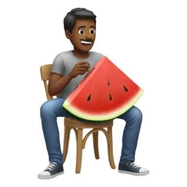 Back person eating watermelon  sticker