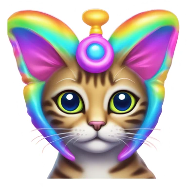 Lisa frank alien cat with antennas on head ￼ sticker