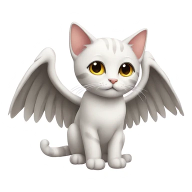 Cat with wings cute sticker