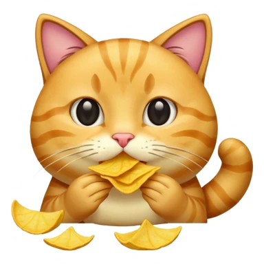 Cat  eating chips sticker
