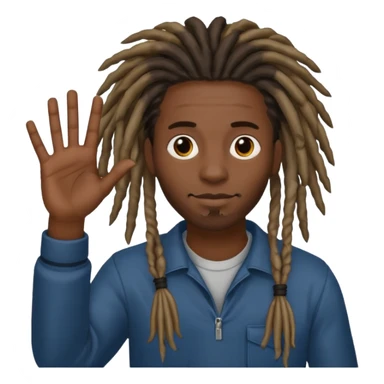 A Black man with dreads holding up 6 in his right hand and 7 in his left hand  sticker