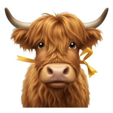 Highland cow with a bow  sticker
