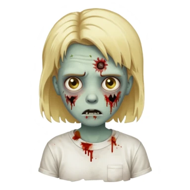 grungie zombie with blonde hair and white tee sticker