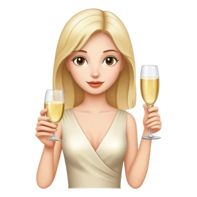A beautiful girl holds a glass of champagne in one hand sticker