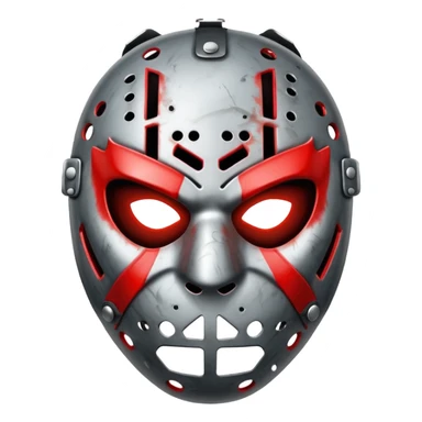 angry hockey mask with glowing eyes sticker