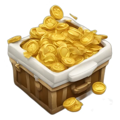 Pièce d'or dans un coffre avec des joyaux sticker