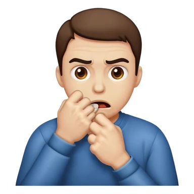 Classic emoji biting knickle sticker