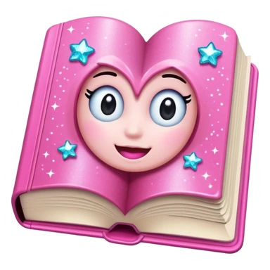 girly book with pink cover and sparkles sticker