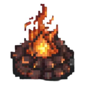 cozy campfire at night with flames sticker