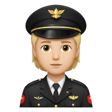 a soldier with blonde hair sticker