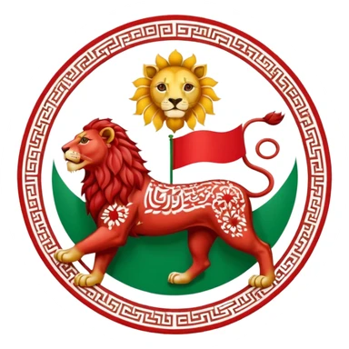 Iranian flag with lion and sun sticker