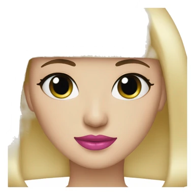 Blonde bangs bob pink lips sticker