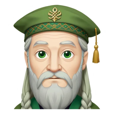 Dumbledore green scotland Tam o'shanter cap with decorative patterns sticker