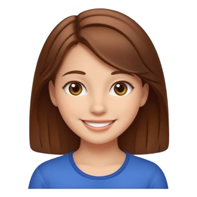 smiling girl with brown hair sticker