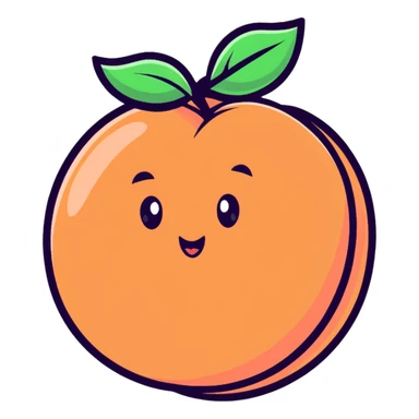 cute peach fruit character sticker