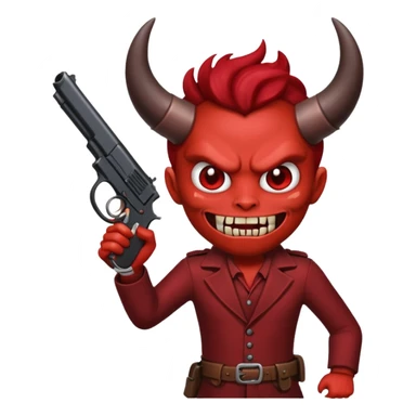 Un 👹 con una pistola en la mano  pero que sea como el emoji sticker