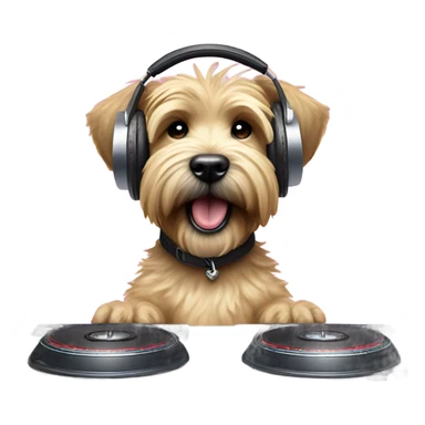 Wheaten terrier puppy djing sticker