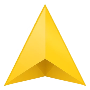 Emoji-style triangular flag, bright yellow, flat design, no folds or shading, simple and clean, minimalistic, centered on plain white or transparent background, high resolution sticker