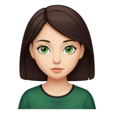 a girl with dark brown hair and green eyes sticker
