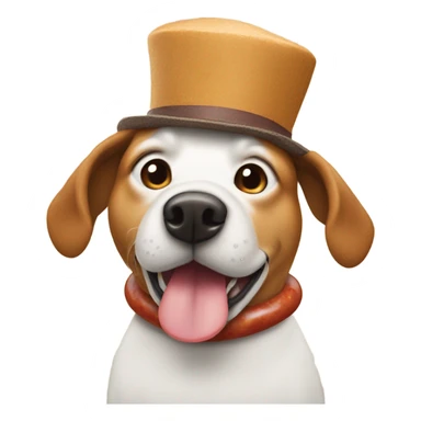 Dog wearing sausage hat  sticker