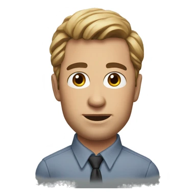 Memoji of Michael from the Office Wearing: Slightly rumpled button-downs. Portrait sticker
