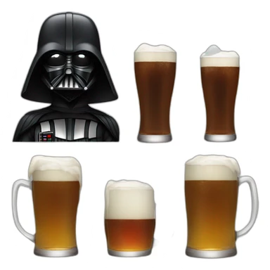 Dark Vador drink a beer sticker