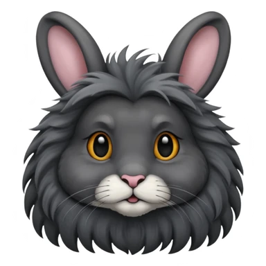 black lionhead rabbit with grey fur sticker