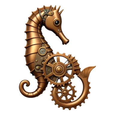 a steampunk seahorse sticker