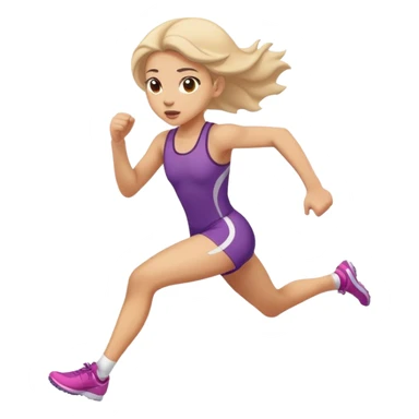 Hurdler girl going over hurdle facing forward sticker